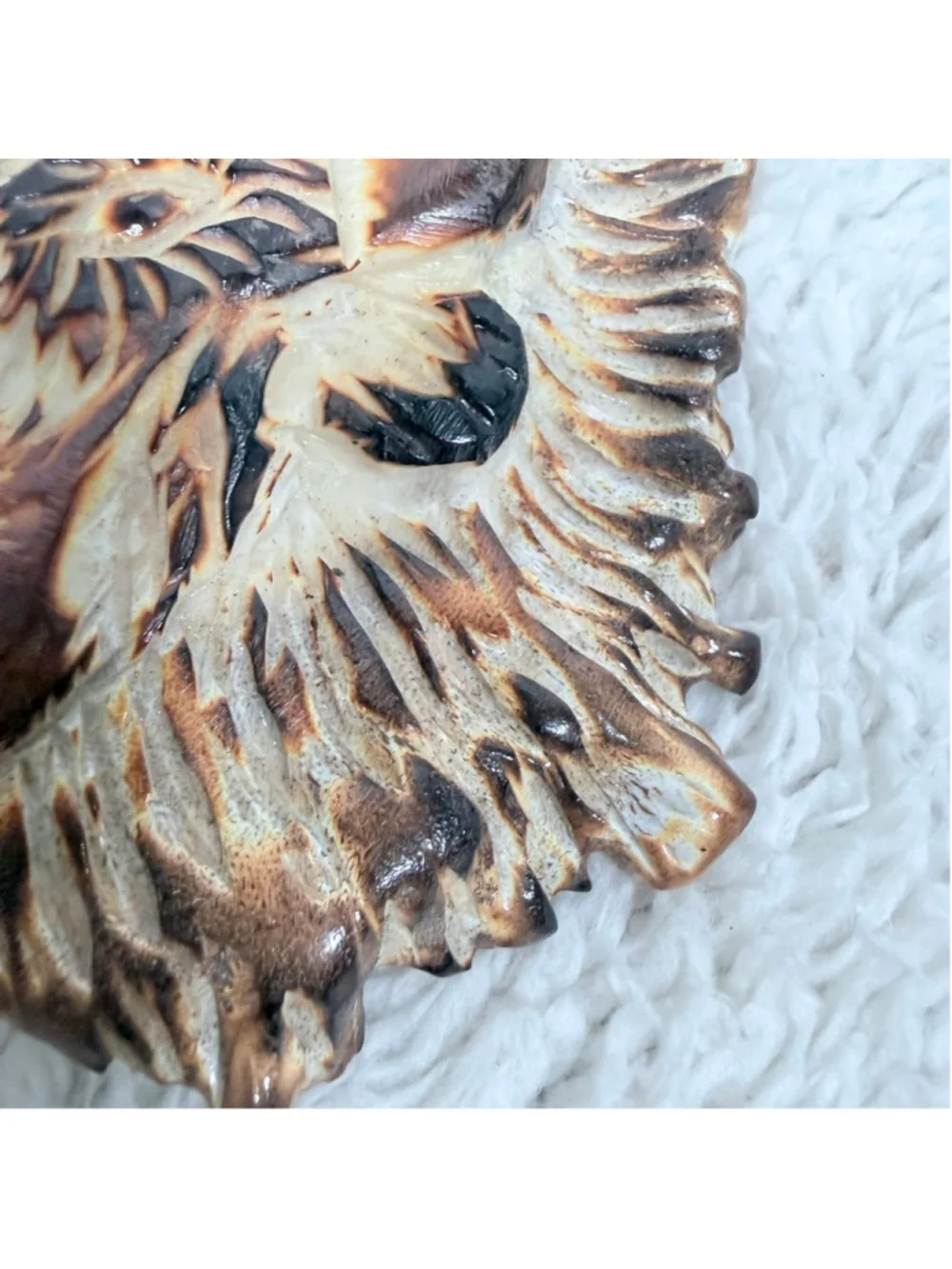 Buffalo Bison 3D Head Belt Buckle Etched Resin Carving Western Wear 3.75